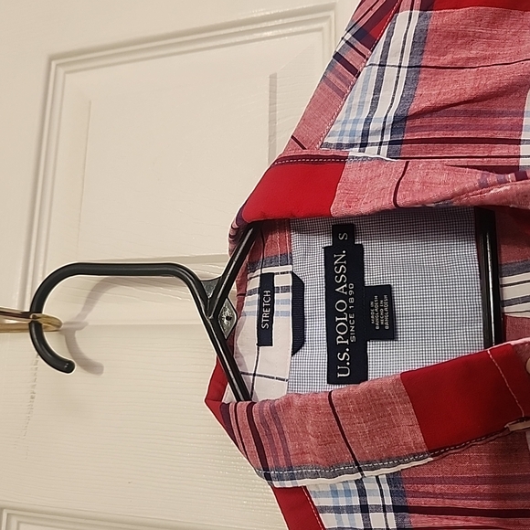 Red and White Plaid Kids Shirt - Picture 3 of 3